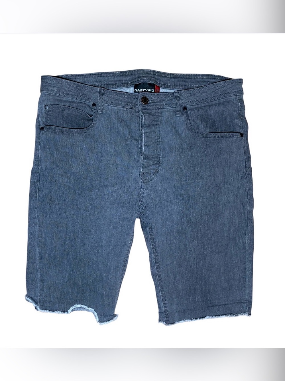 Nasty Pig Cut Offs Jean Shorts Button Fly Sz 34 Mens Denim Stretch Washed Black